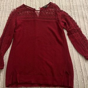 Red Blouse with lace detailing